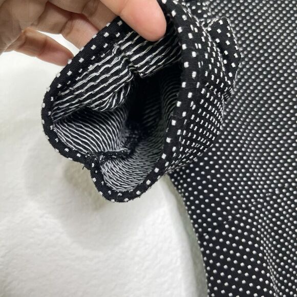 Free People Mini Dress XS Black Micro Dot Puff Sleeve Soft Goth Moody Romantic - Picture 6 of 12